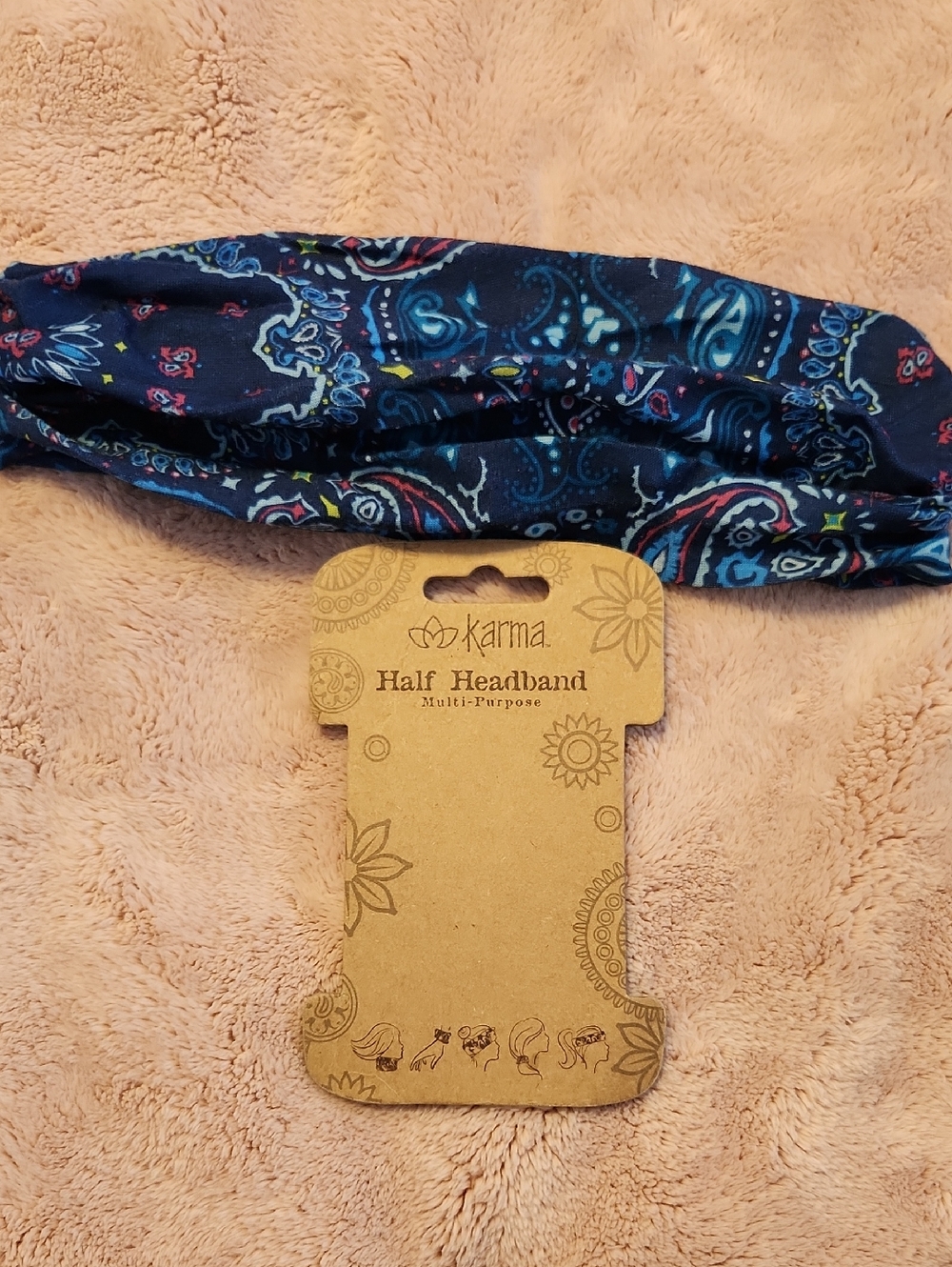 Karma Navy Paisley Twist Headband